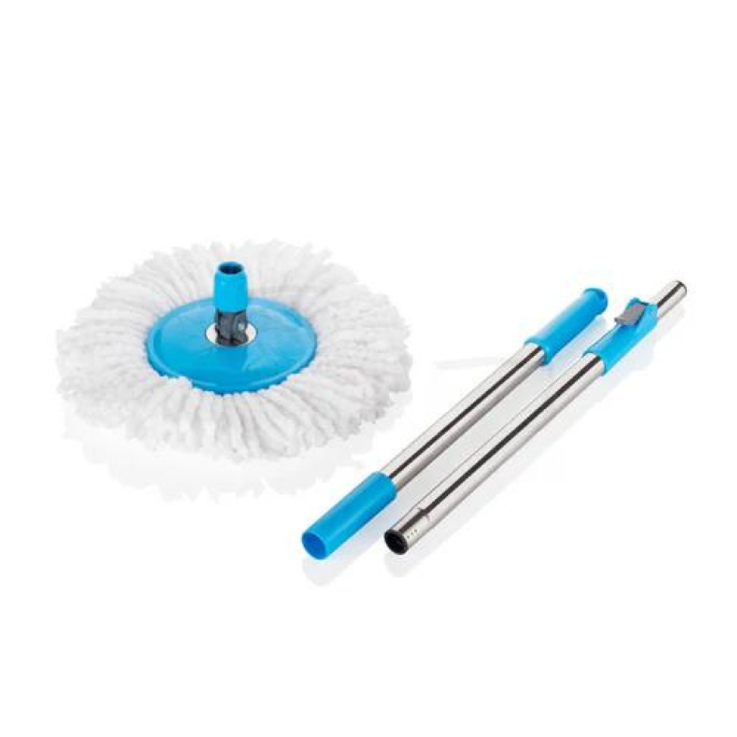 Square Blue Trendy Spin Mop with Big Wheels and Stainless Steel Wringer, Bucket Floor Cleaning and Mopping System