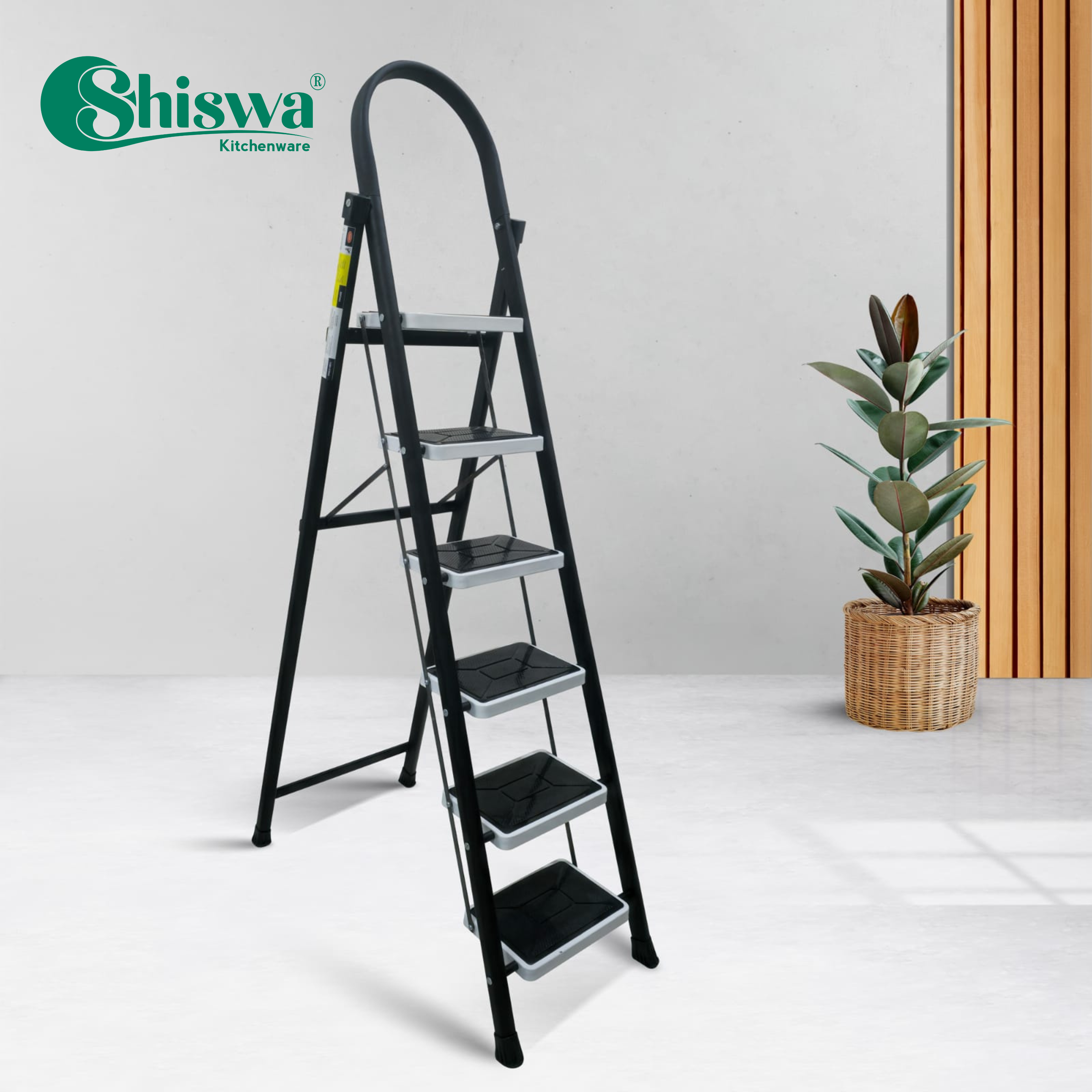 Metal Ladder for Home with Wide Anti-Skid Steps | 200kg Weight Capacity, Foldable Design