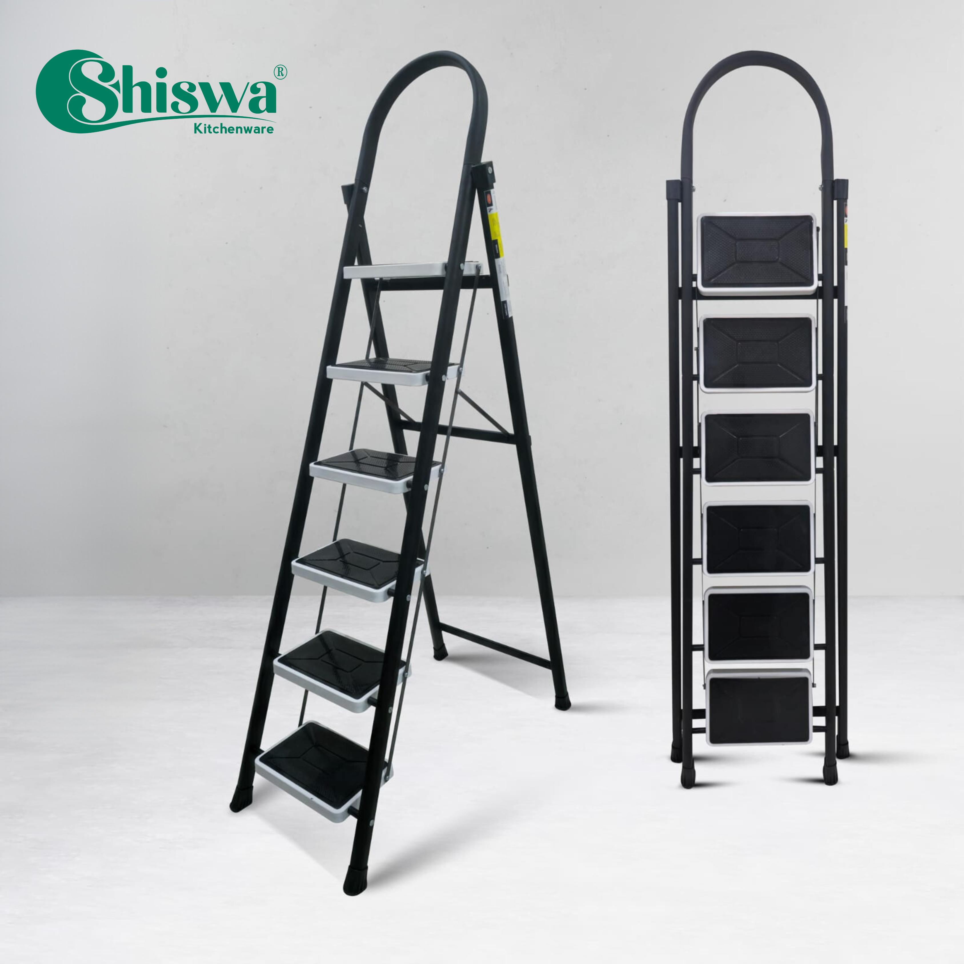 Metal Ladder for Home with Wide Anti-Skid Steps | 200kg Weight Capacity, Foldable Design