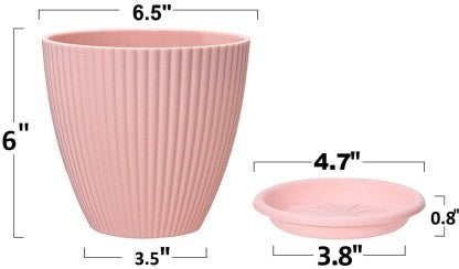 5 Pcs Round Flower Pots with tray for Home & Decoration Planters, Garden Plant Container Set