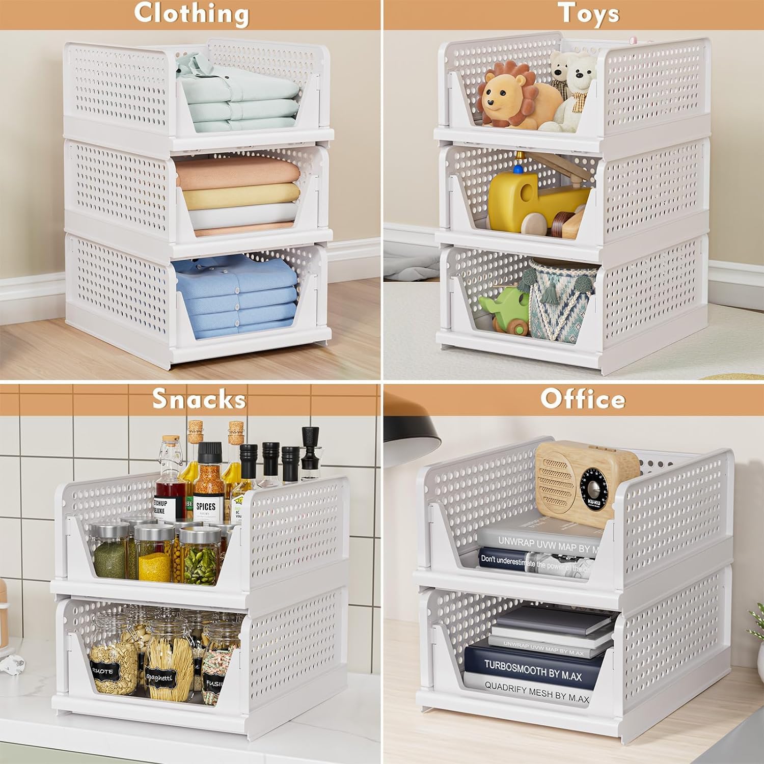 Plastic Multipurpose Clothes Organizer Wardrobe Cupboard Foldable and Stackable Closet Drawer